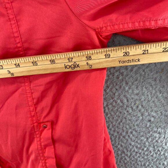 Chicos Jacket Womens 1 US Medium Red Luxe Twill Utility Snap Up Pockets Casual - Picture 12 of 14